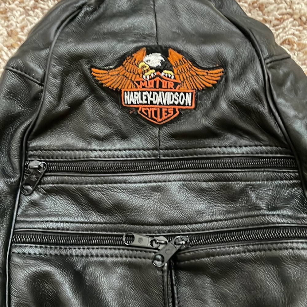 Harley Davidson soft leather backpack purse - like new
